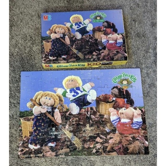 Vintage MB Jigsaw Puzzle- 100pc CABBAGE PATCH KIDS dolls- #4476-3   Complete - Picture 1 of 7